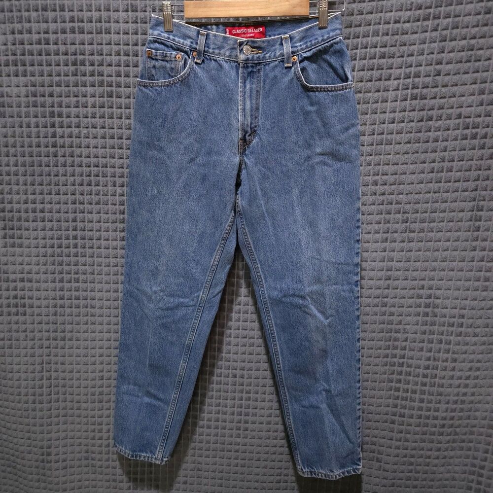 VTG Levis 550 Relaxed Jeans 29x30 8M Women Y2K Tapered Light Wash Western Casual